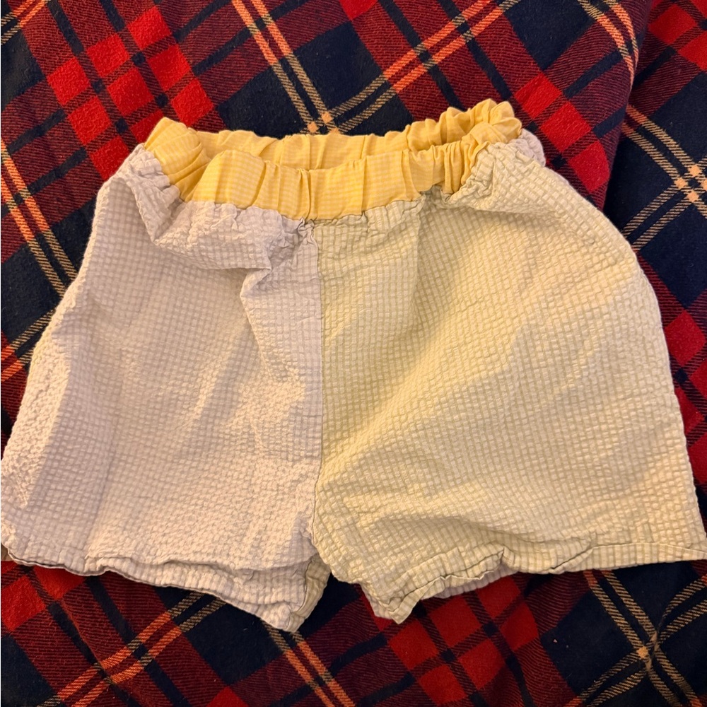 Little English Yellow and White Seersucker Shorts